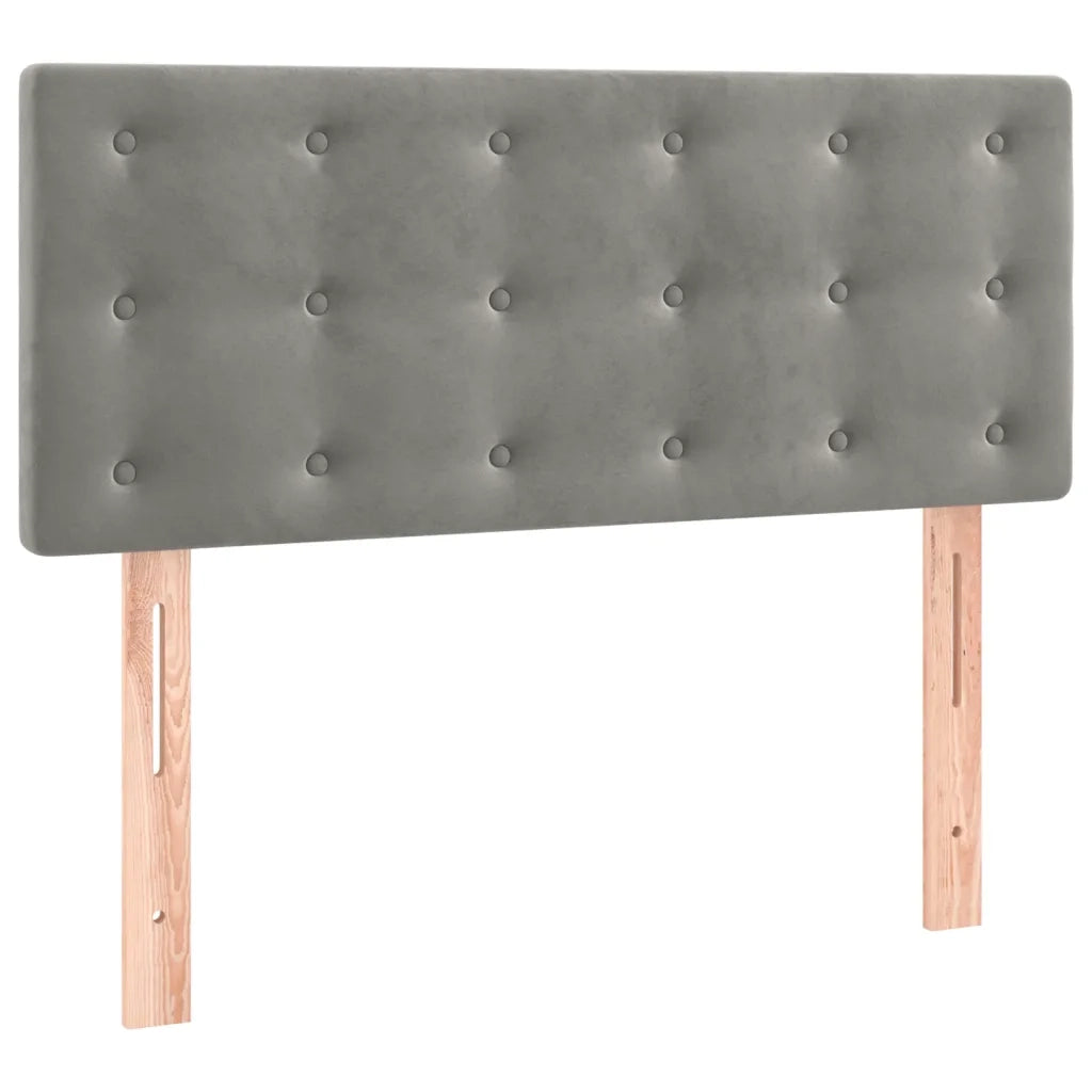 Letto a Molle con Materasso e LED-Struttura Letto con Materasso Grigio Chiaro 90x190 cm Velluto 226550