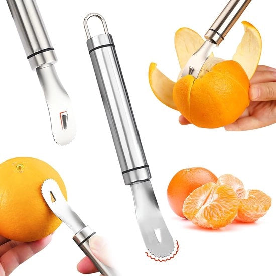 Schiacciatore di arance in acciaio inossidabile | Facile da utilizzare | Schiacciatore di arance e limoni con lama lunga | Schiacciatore di arance con lama a tre lati e palette ondulate