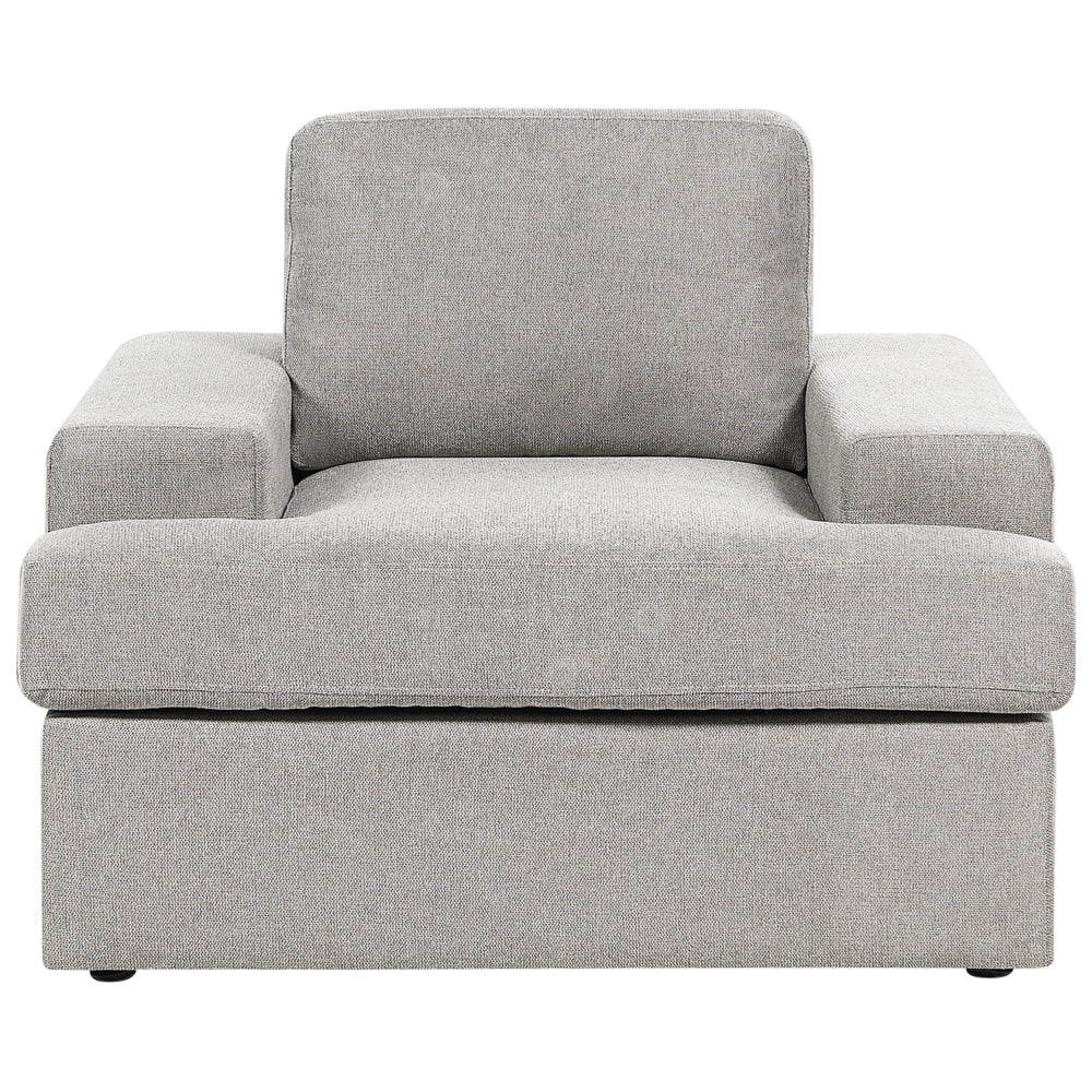 Set di 2 poltrone in tessuto grigio chiaro imbottite con schienale spesso imbottito Divano classico da salotto