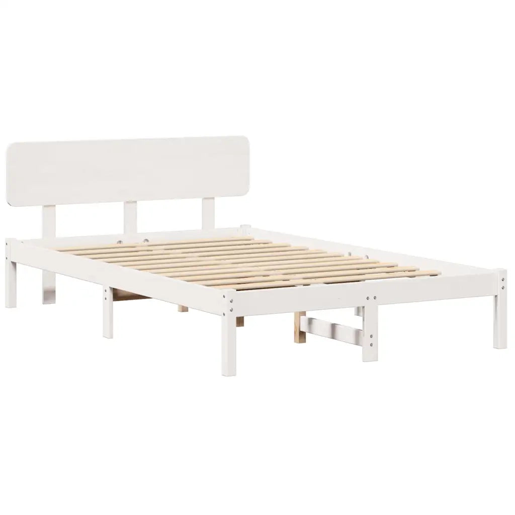 Struttura del letto-Giroletto-Rete del Letto Bianco 140 x 190 cm Pino massello 685383