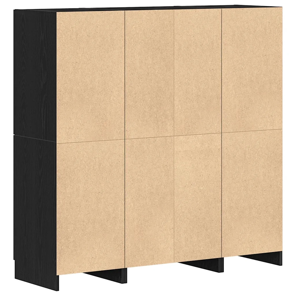 Set di Armadio pensile | Mobili da Cucina 3 pz Nero in Truciolato