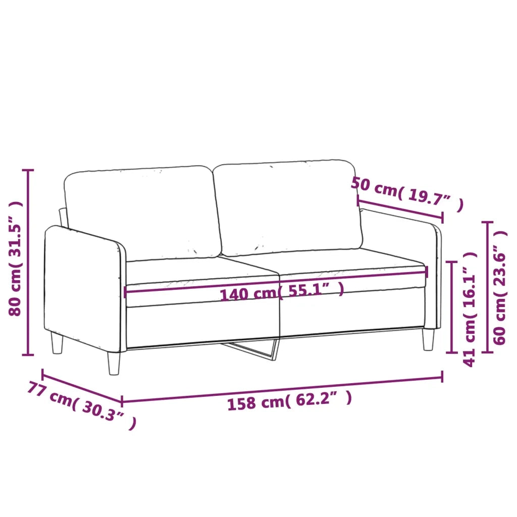 Divano a 2 Posti-Sofa 2 Posti Rosa 140 cm in Velluto 495532