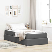 Letto con contenitore e materasso Grigio scuro 100 x 200 cm