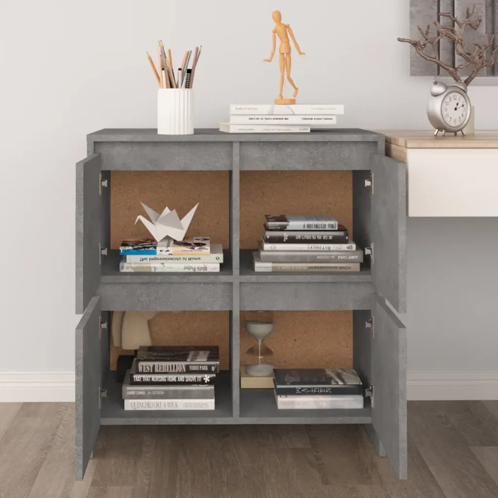 Credenza-Buffet-Armadio da cucina Grigio Cemento 70x41x75 cm in Truciolato 387428