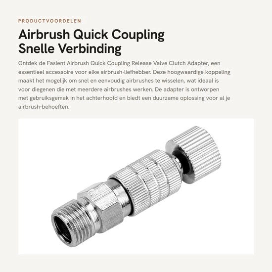 Connettore rapido per pennello d'aria - Kit di connessione rapida - Utilizzo professionale - 1/8 pollici - Adattatore per pennello d'aria - Ideale per artisti - Hozelock 1/8