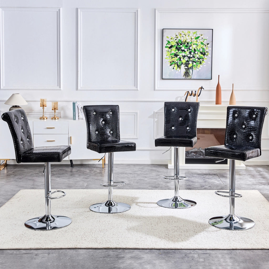 SEDIE DA BAR Set da 4 pezzi 55x42x125 cm PVC Nero