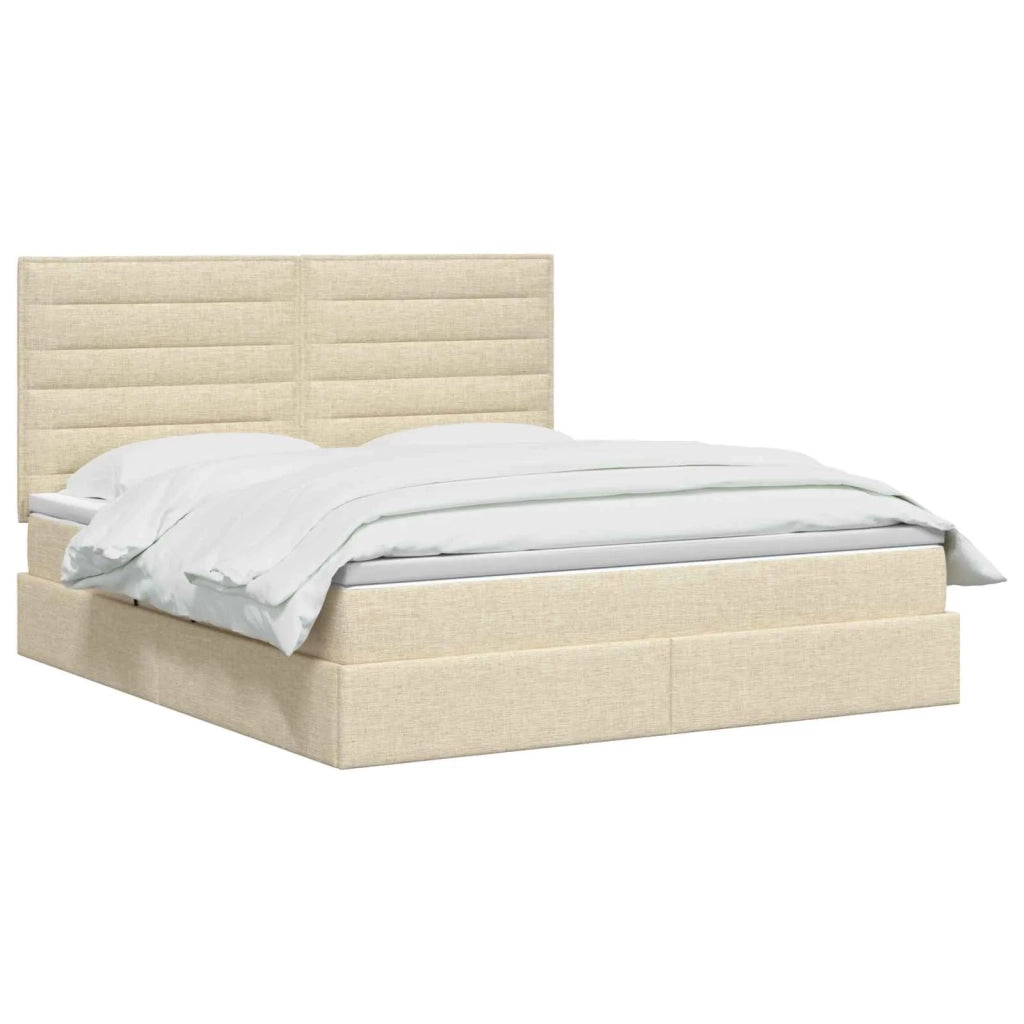 Letto con contenitore LED e materasso Crema 180 x 200 cm 3459901