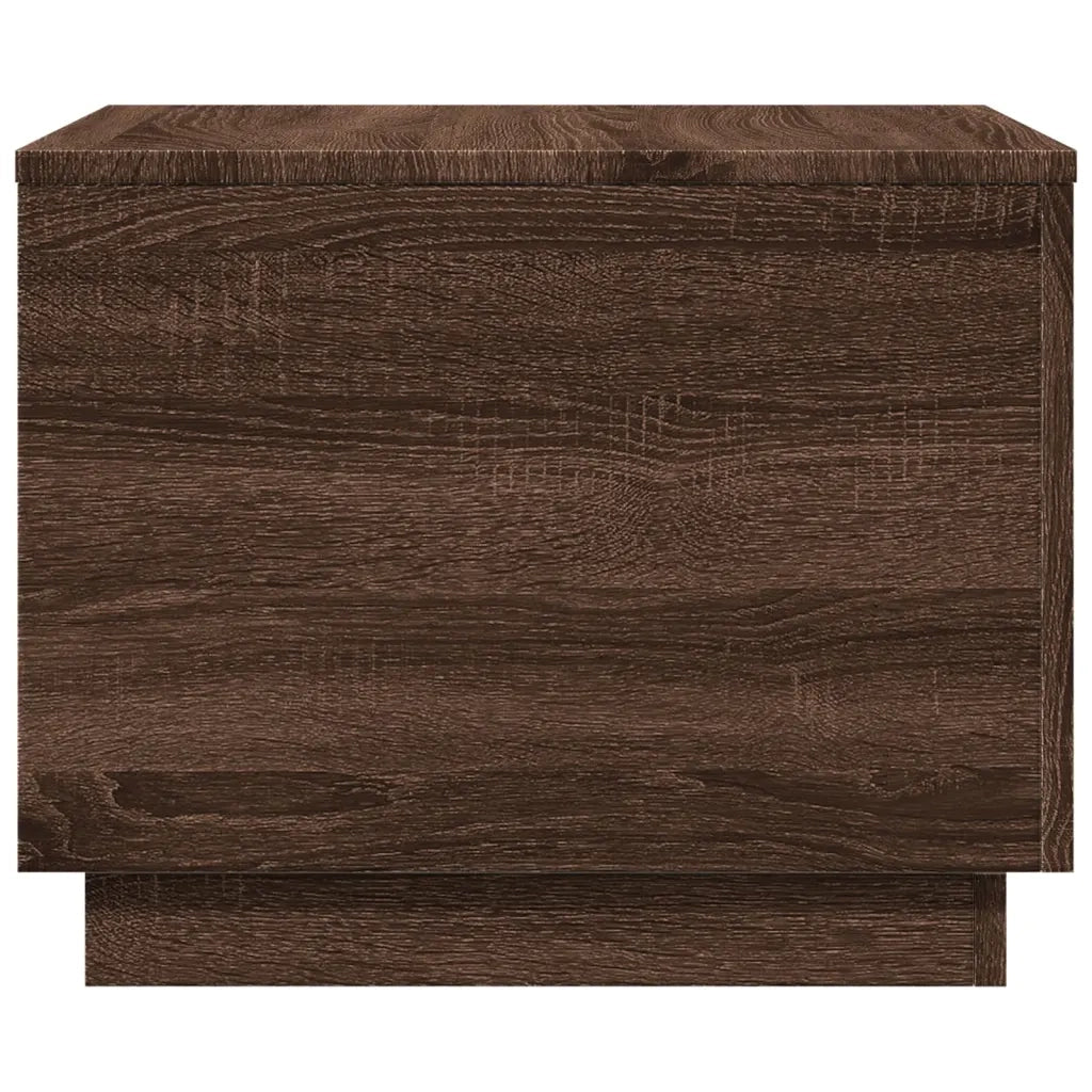 Tavolino da Salotto con Luci LED-Tavolino da soggiorno Rovere Marrone 50x50x40 cm 761553