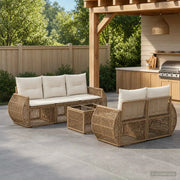 Set Divano da Giardino 6 pz Beige polyrattan 3435348