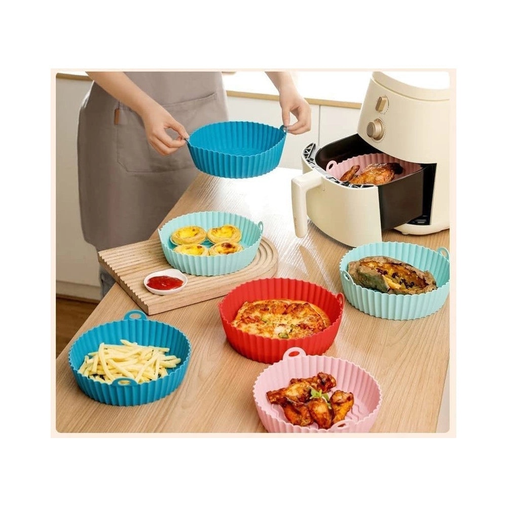 Trade Shop - Cestino In Silicone Friggitrice Ad Aria Teglia Riutilizzabile Antiaderente 20cm -