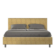 Letto matrimoniale contenitore imbottito 160x190 tessuto Aragona 3 giallo Adele