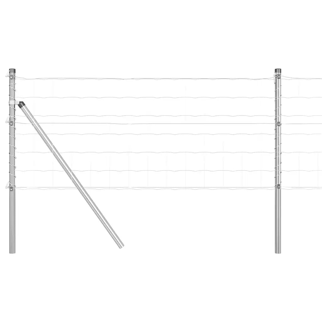 Recinzione con Posto Argento 0,8 x 25 m Acciaio e PVC 3350510