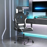 Sedia da Gaming Nero e Bianco in Tessuto 345477