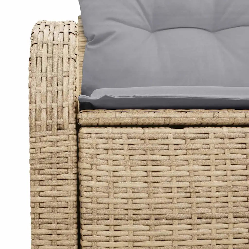 Divano da giardino con cuscino Beige 124 x 62 x 69cm polyrattan 42006735
