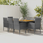 Set da Pranzo per Esterni 9 pz in Polyrattan Grigio 3120115