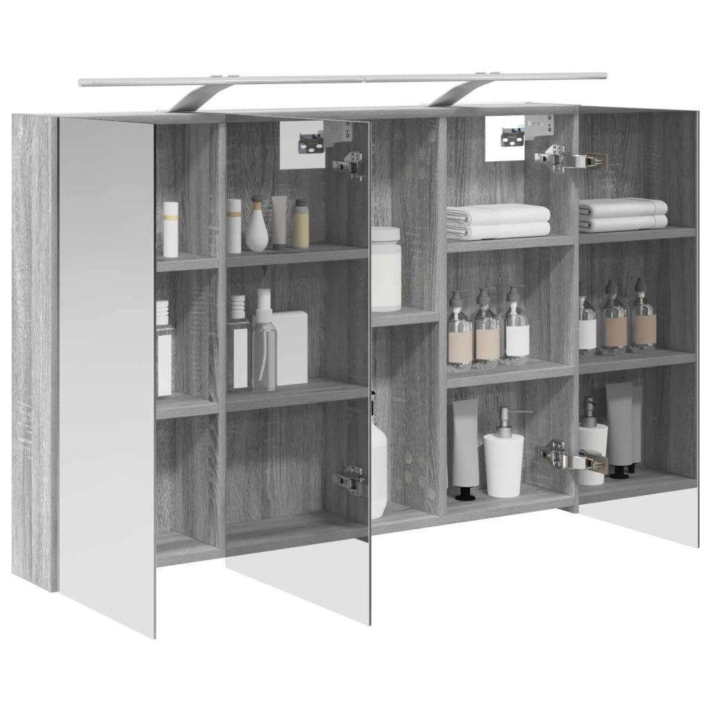 Mobiletto per specchio da bagno con lo scaffale Grigio Sonoma 889132