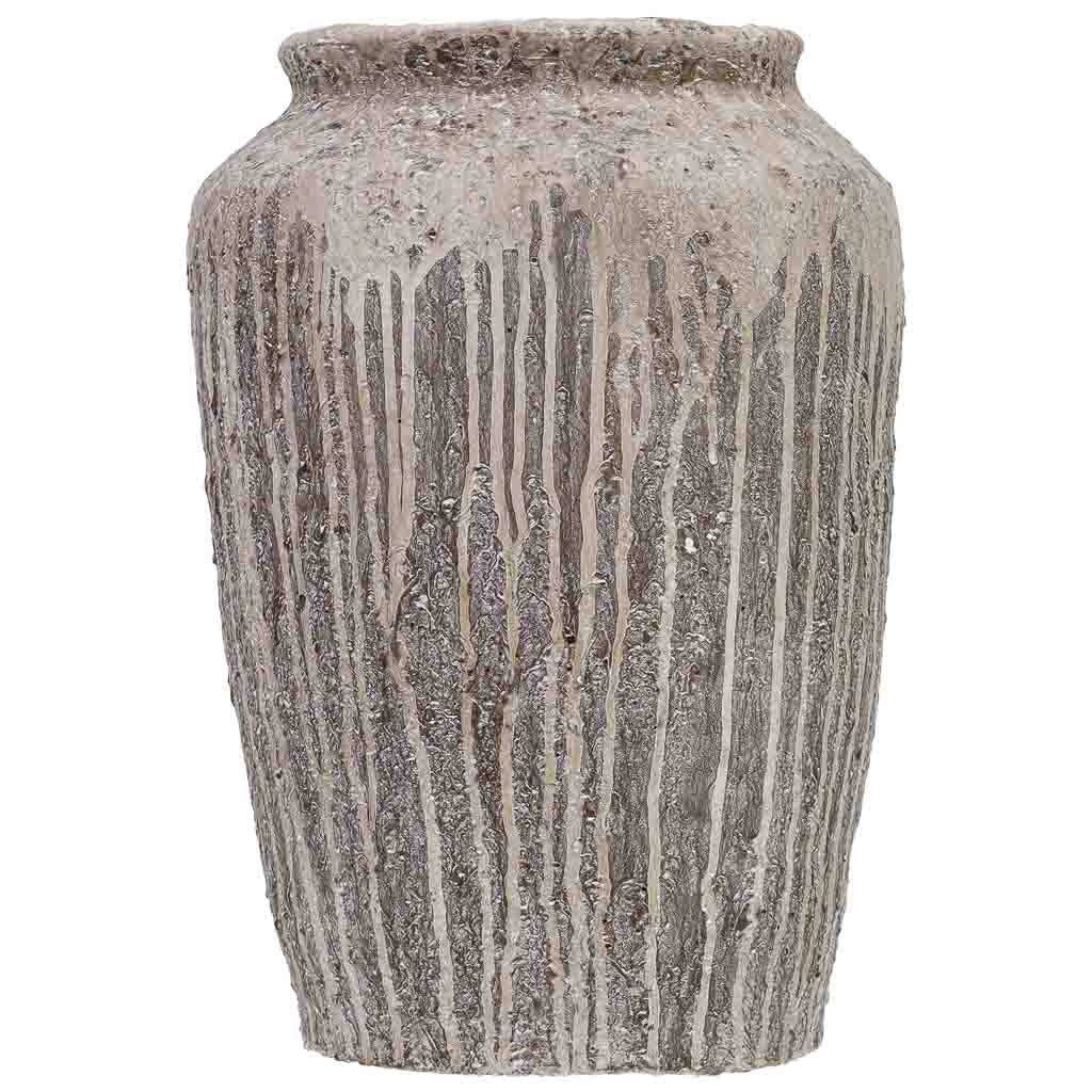 Vaso in resina marrone anticato, 25x25x36 cm