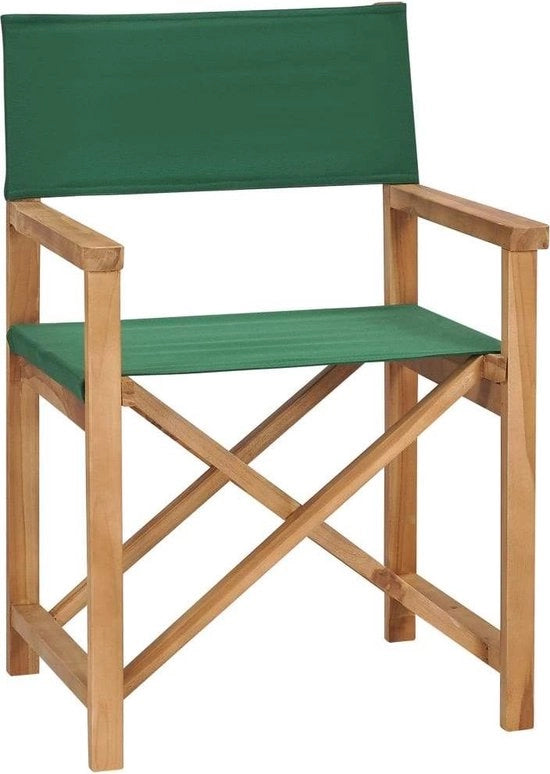 Sedia Direttrice Inclinabile in Legno di Teak Massiccio a Verniciatura Verde
