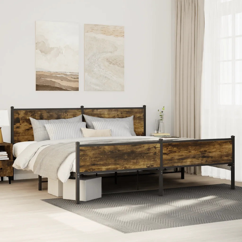 Giroletto senza Materaso in Metallo Rovere Fumo 200x200 cm 3301390