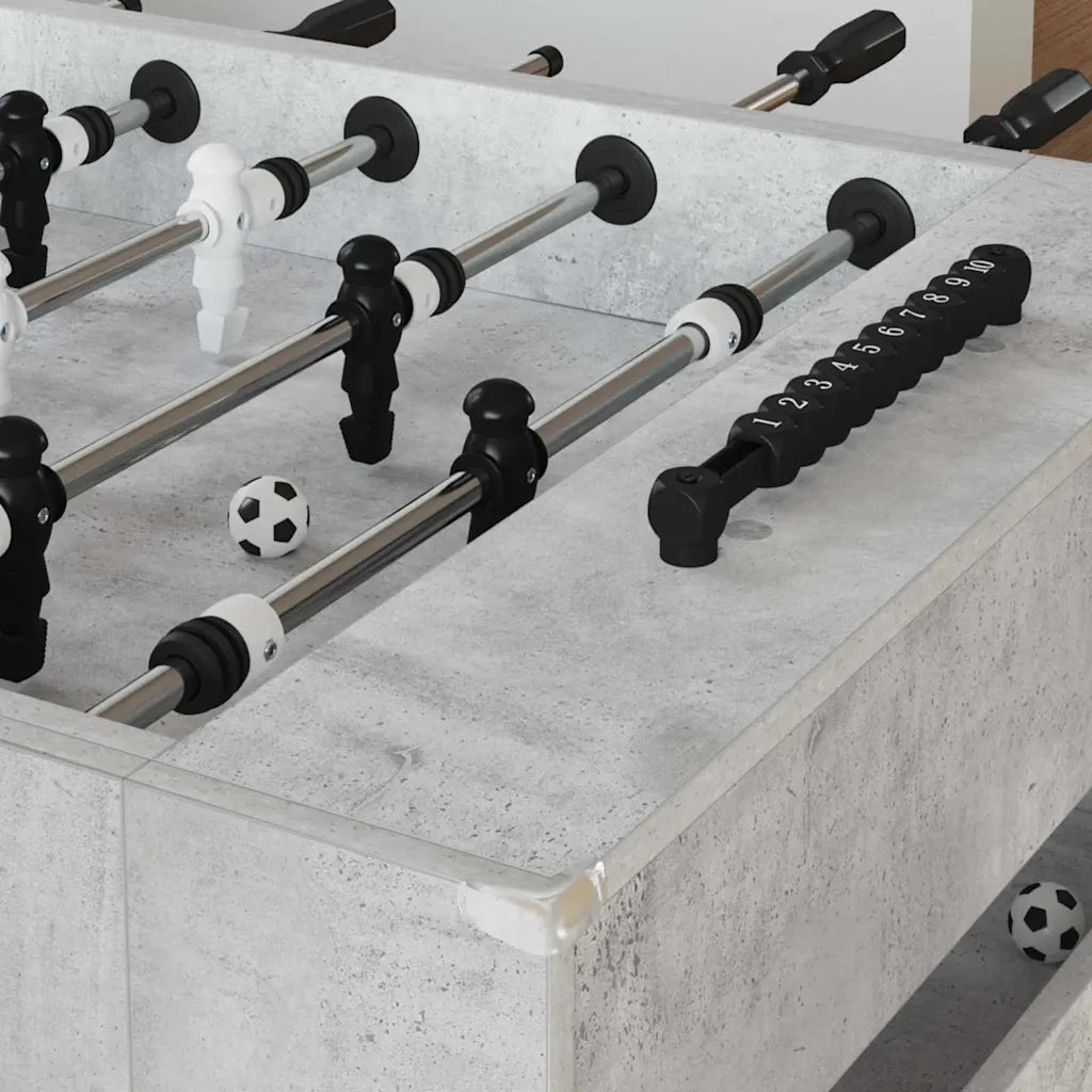Tavolo da Foosball Grigio Cemento 146,5 x 74 x 85 cm