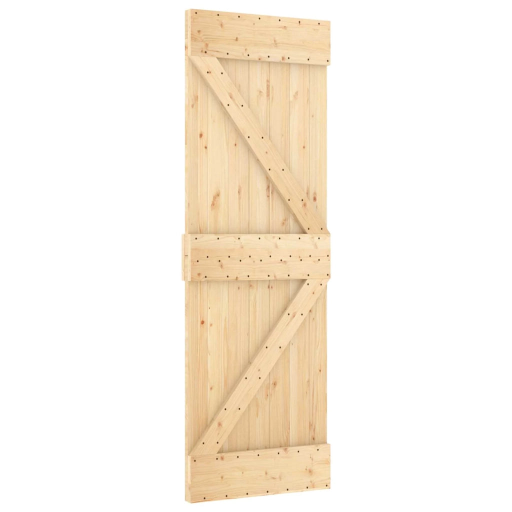 Porta scorrevole NARVIK Naturale e Nero 70 x 210 cm (213,5 cm) 3445209