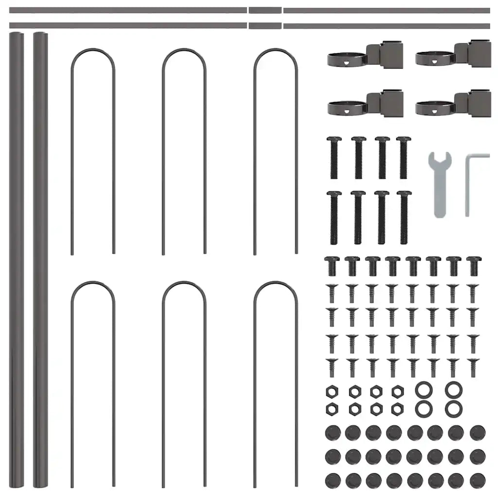 Recinzione per Giardino 5 pcs Grigio 8,5 x 0,6 m 3334093