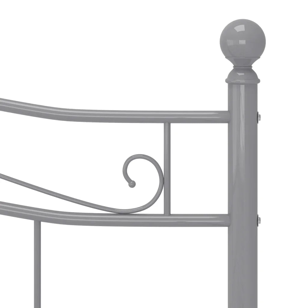 Letto matrimoniale | Letto per adulti | Giroletto Grigio in Metallo 140x200 cm