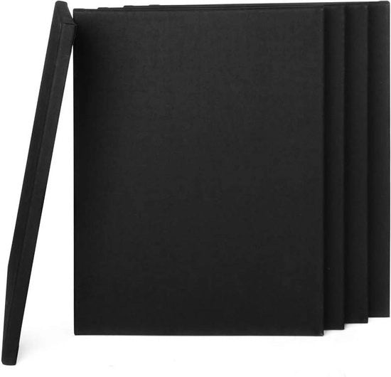 Schiaccio di tela nera, 100% cotone, 5 pezzi, 30 x 40 cm, tela tela artistica tela bianca per pittura grande