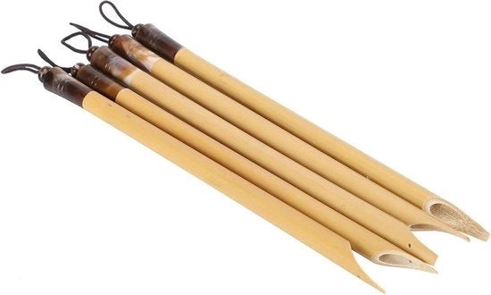 Set di Pennelli a Calamo - Modello Qalam - 5 pezzi - Vintage - Manga - Manufatti a mano - Adatti per principianti e professionisti - Materiale naturale in Bambù.