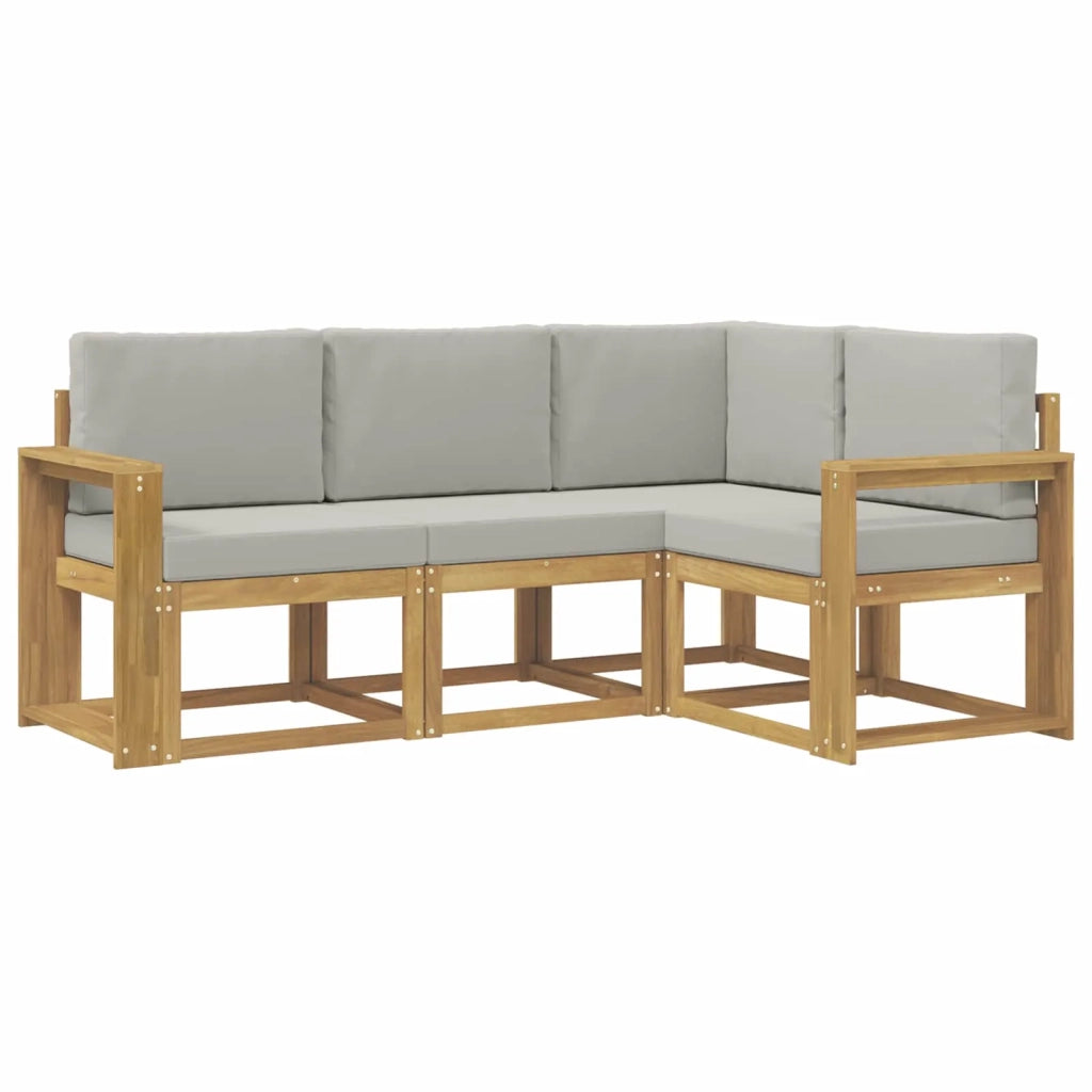 Set di divani da esterno 4 pcs Bianco e Grigio Chiaro 3387565