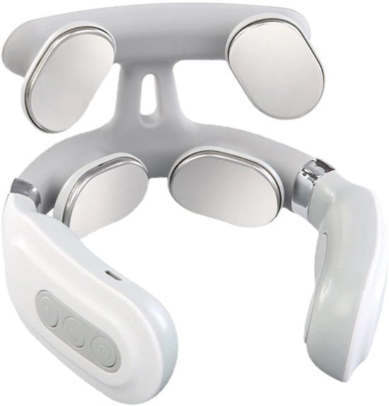 Massaggiatore cervicale per 4 teste con regolazione della forza, caricabile via USB, riscaldamento intelligente e voce, massaggiatore del collo per la cura del collo