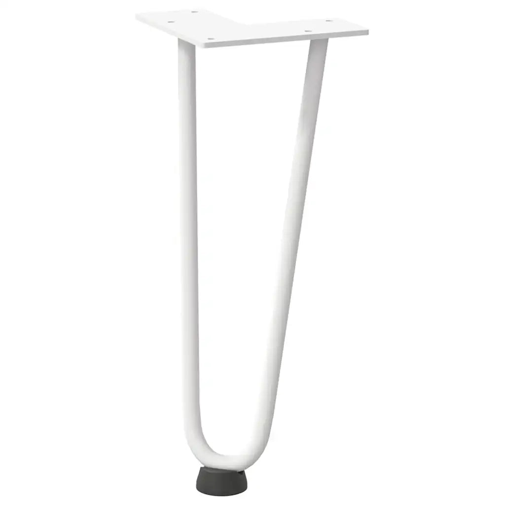 Gambe a forcina per tavolino 4 pz bianche 30 cm in acciaio massiccio 4012417