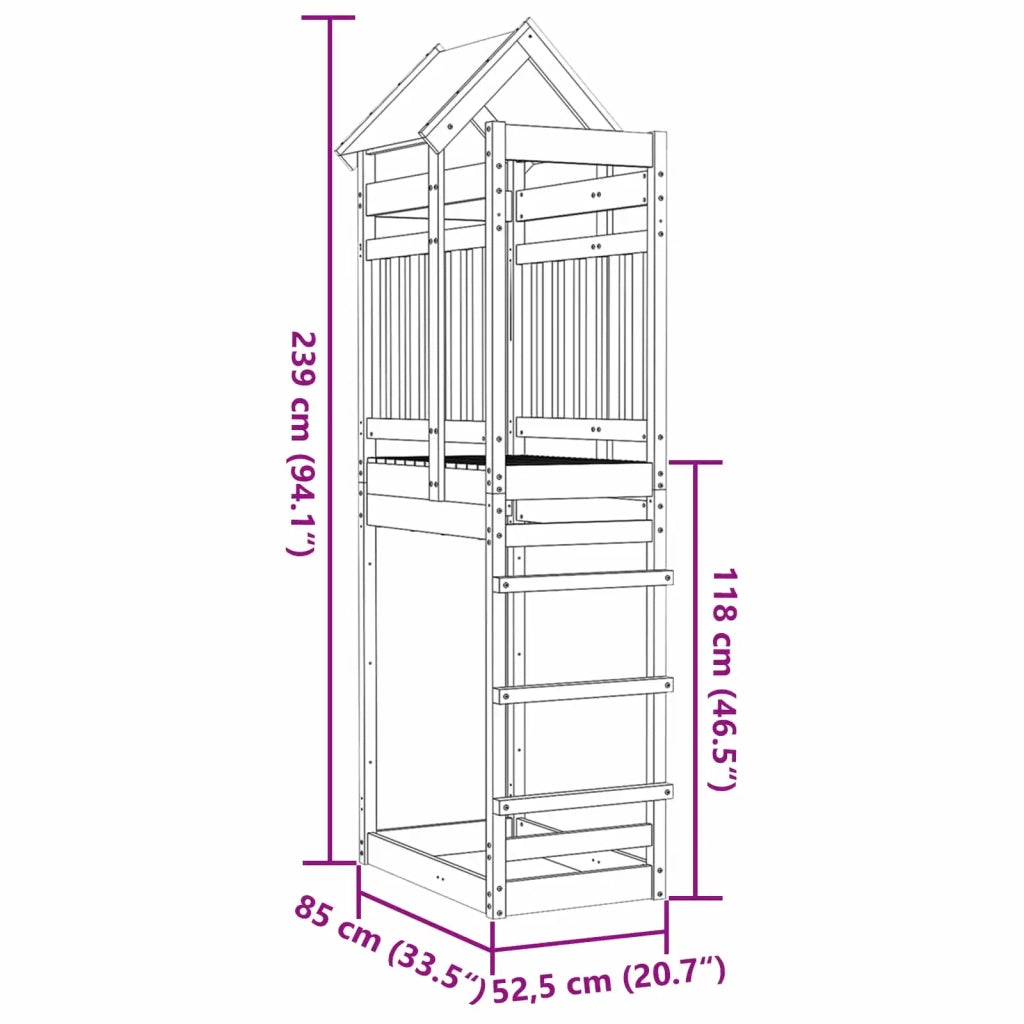 Torre da Gioco Marrone Legno Impregnato Solido 3417192