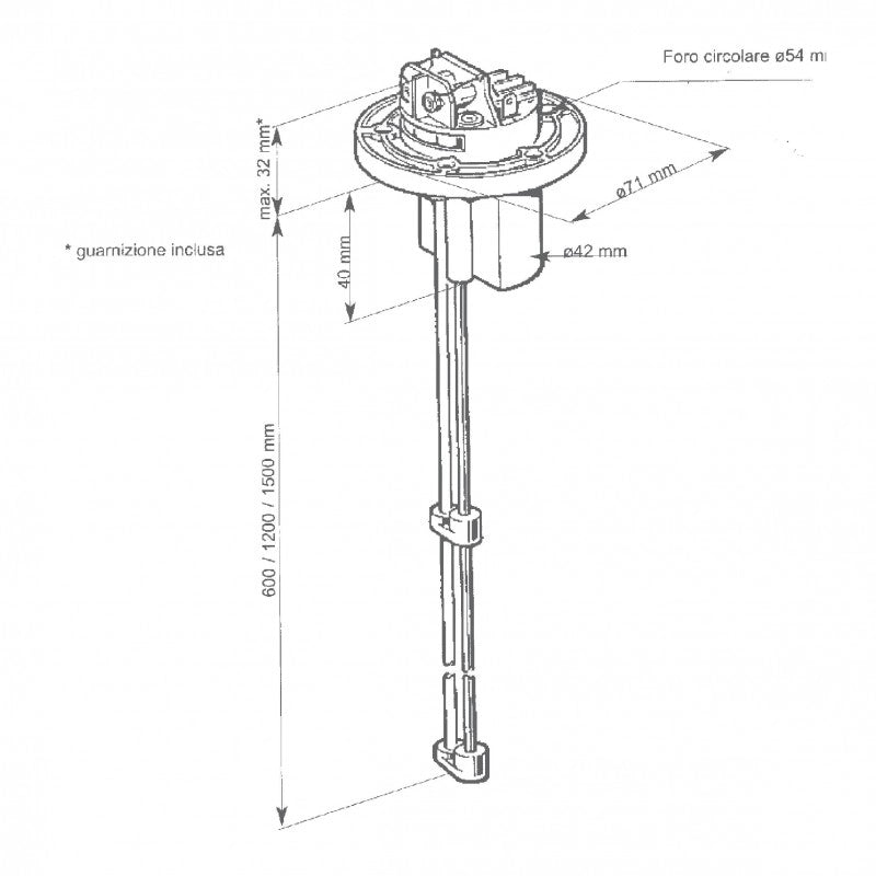 SENSORE ACQUA MM.80-600 ADJUSTABLE FROM MM.1200 A 1500