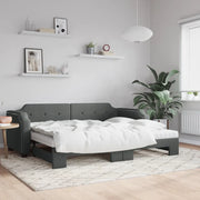 Divano Letto Estraibile Materassi Grigio Scuro 80x200cm Tessuto 3197648