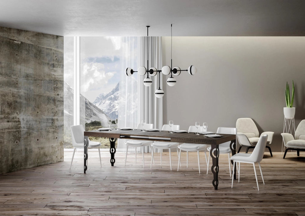 Tavolo allungabile 90x200/460 cm Karayan noce telaio Antracite