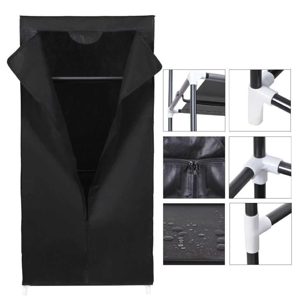 Armadio in tessuto contenitore nero 160 cm 2012030