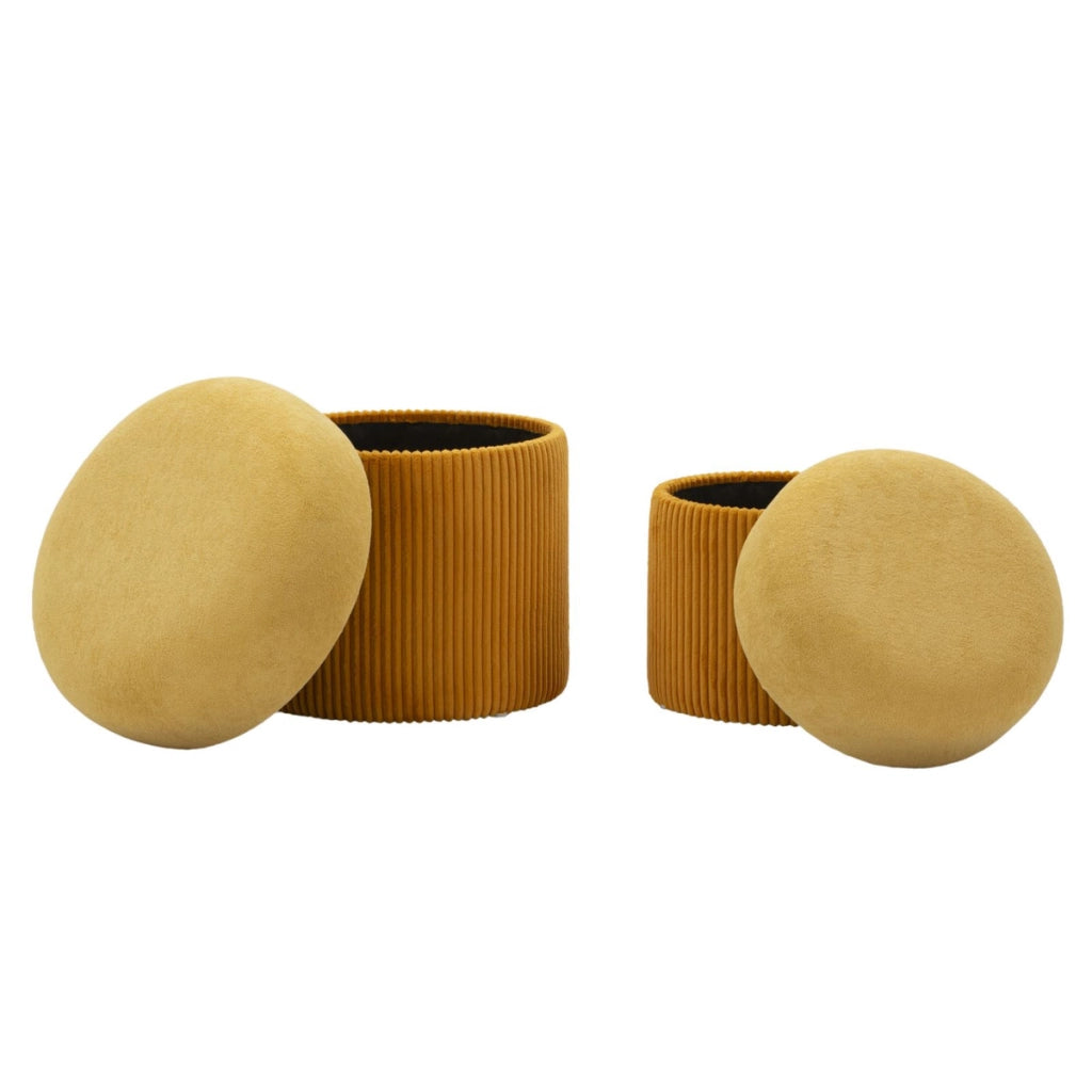 Pouf VKH722, Giallo, MDF, 44x42x42 cm
