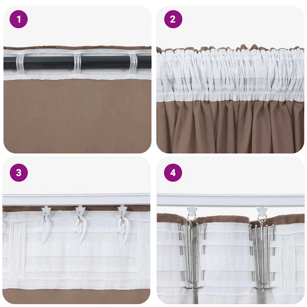 Tende in Velluto 2 pcs Cappuccino 140 x 140 cm Velluto 4107703