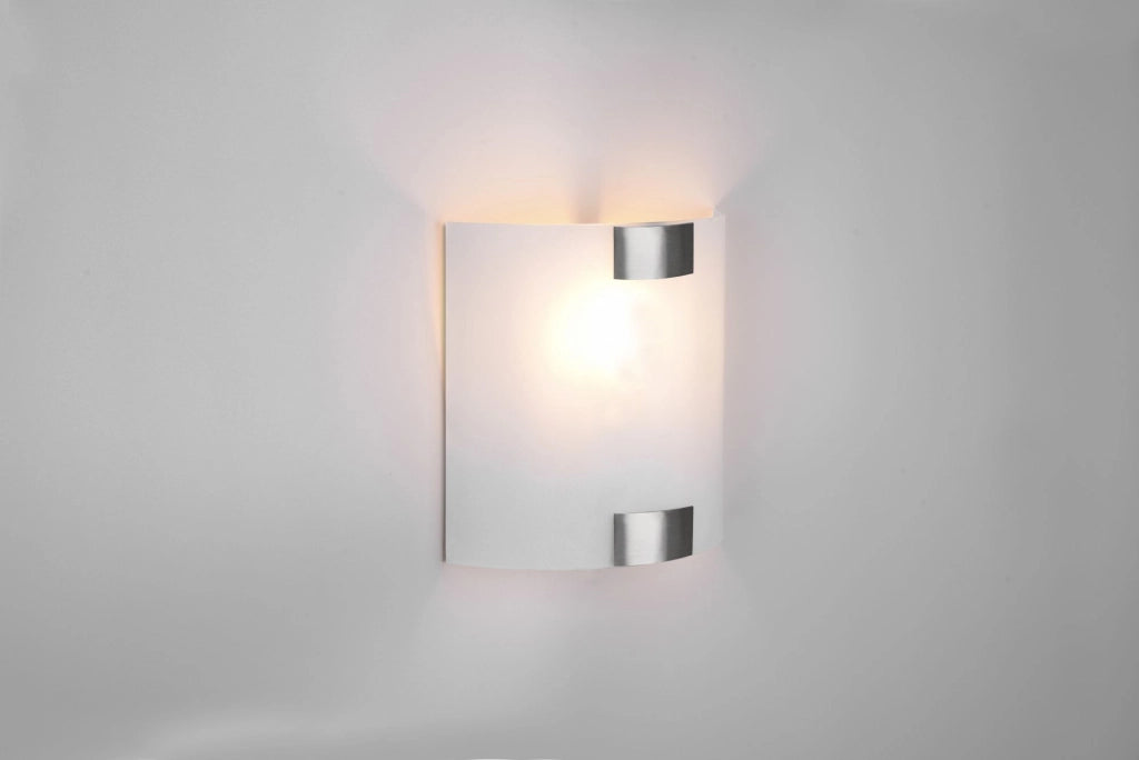 PURA APPLIQUE VETRO QUADRATA GANCI METALLO ACCIAIO 20X20CM 1 LUCE ATTACCO E27