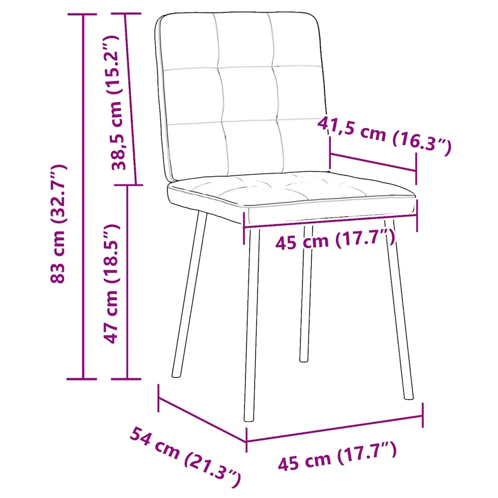 Sedie da Pranzo 2 pz Crema in Velluto 4101066