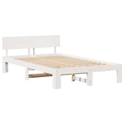 Letto matrimoniale | Letto per adulti | Struttura del letto Bianco 120 x 200 cm Pino massello