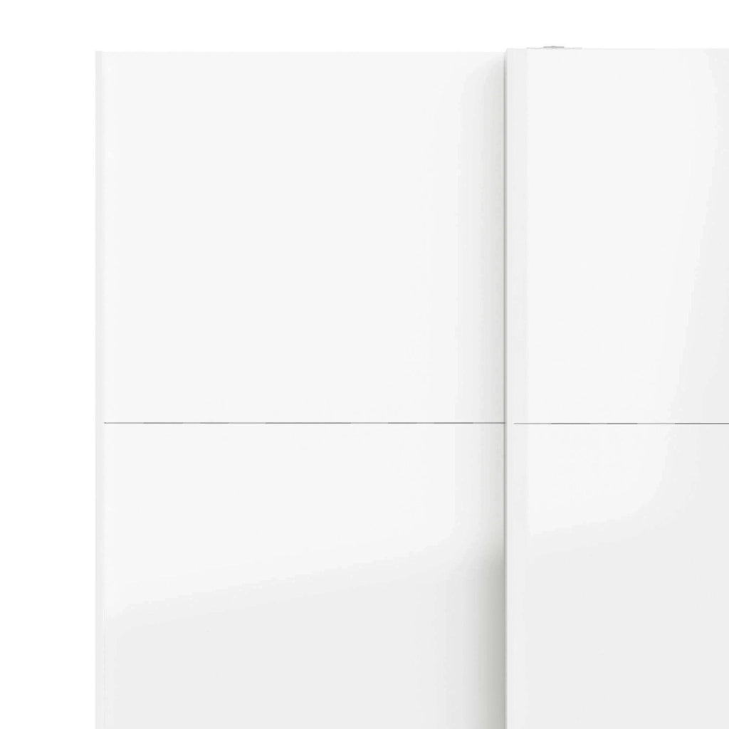 Guardaroba 2 ante Adria, Mobile camera da letto, Cabina armadio portabiti, Armadio appendiabiti, 122x62 h220 cm, Bianco lucido
