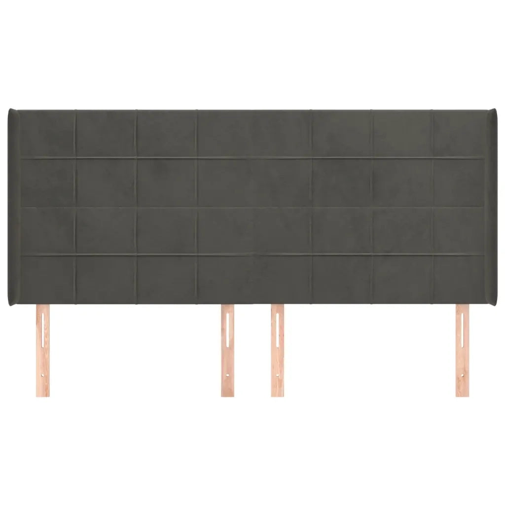 Testiera ad Orecchio GrigioScuro 203x16x118/128cm in Velluto 3119647