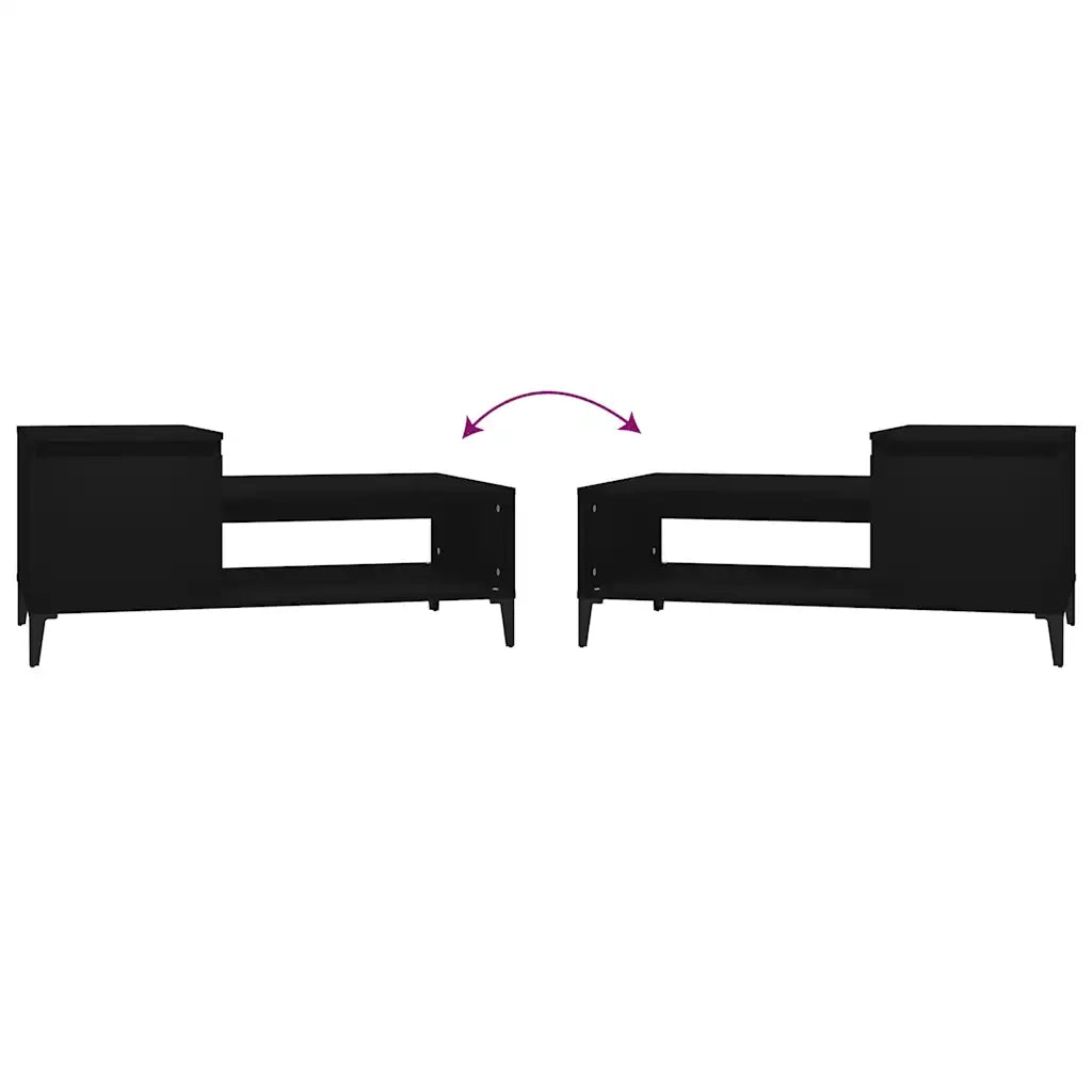 Tavolino da Salotto-Tavolino da soggiorno-Tavolo Nero 100x50x45 cm in Legno Multistrato 295700