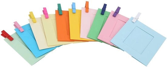 Pannelli per foto 10 pezzi - Supporti da parete - Materiale non tossico - Carta riciclabile - Clips e filo - Per mini fotocamere - Decorazione per parete