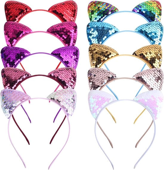 Set di cinture per capelli a glitter - 10 pezzi per feste di compleanno e cosplay