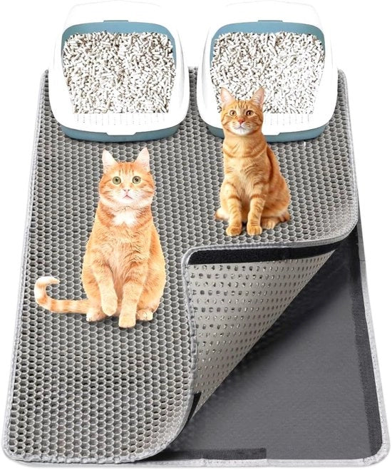 Matrice per gatto XXL 90 x 60 cm grande grigio impermeabile con adesivo sottofondo matrice per gatto tappeto matrice per gatto matrice per gatto