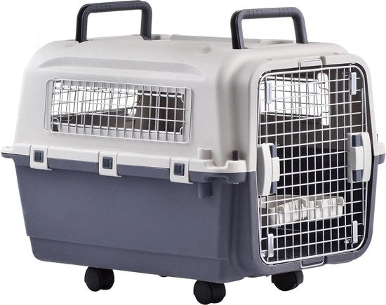 Scatola di trasporto per animali domestici per un trasporto sicuro - Adatta per cani e gatti Scatola di trasporto per gatti - Modello Reismand Kat - Capacità 40 litri - Dimensioni 52x35x35 cm - Peso 2,5 kg - Materiale plastica - Colore nero