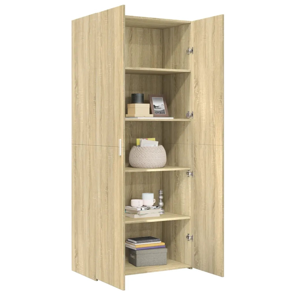 Credenza Rovere Sonoma 80x42,5x185 cm in Legno Ingegnerizzato
